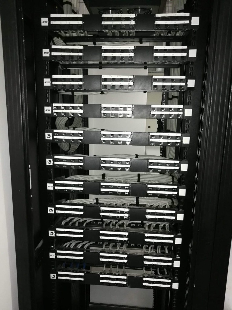 Neat server cabinet installation